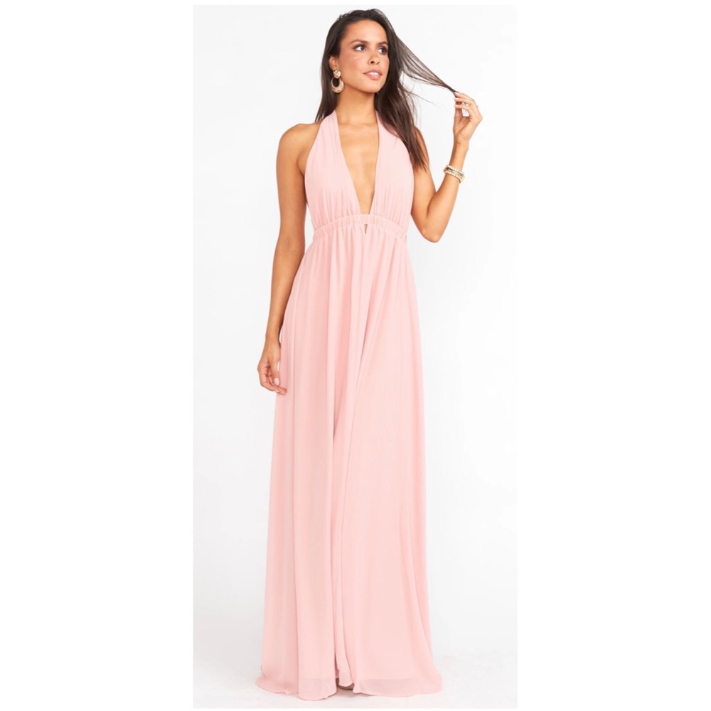 Mumu Backless Halter Bridesmaid Dress